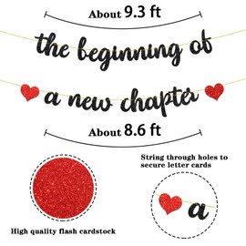 The Beginning of A New Chapter Banner,Farewell/Graduation/Retirement Party Decorations,Engagement Party Decoration Supplies