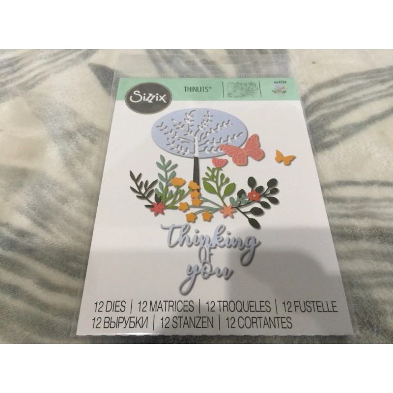 Sizzix® Thinlits Floral Sentiment Die Bundle 722-860 New