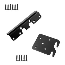 Chinflly Wood Bed Rail Hook Plates+Brackets,Heavy Duty Bed Rail Fittings with Screws for Connecting Wood and Headboards,Bed Frame Brackets Replacement Bed Parts,1 Sets, Black