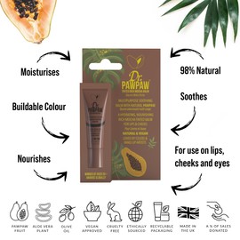 Dr.PAWPAW Rich Mocha, Multi-Purpose Natural No Fragrance Balm for Hydrating Lips, Skin, Hair, Cuticles, Nails & Beauty Finishing (2 x 10 ml)