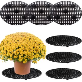 JiaUfmi 6pcs Plant Elevator, Heavy Duty Stand, Round Black Plastic Risers for Indoor/Outdoor (30cm / 12in, 6 Pieces)