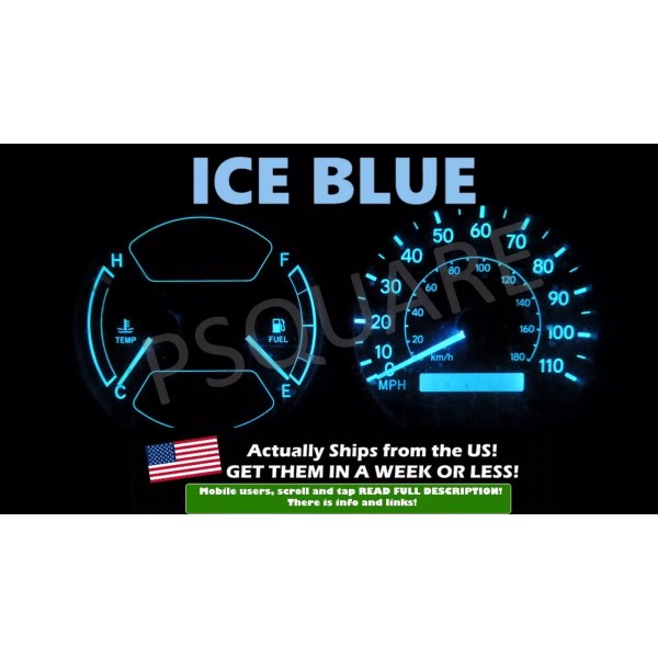Unbranded Gauge Cluster LED Dashboard Bulb Kit Ice Blue For