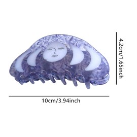 Novelty Boho Moon Hair Clip,Acetate Claw Clips,Big Hair Clips for Women,Funny Hair Clips for Girl