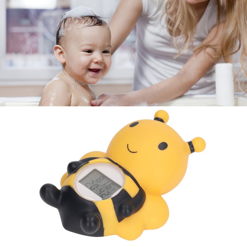 Baby Bath Thermometer Bee Shaped Alarm Function Infant Bath Safety