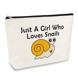 Funny Friends Gift Snails Lover Gifts for Women Girl Makeup Bag Animal Lover Gifts Snails Cosmetic Bag Christmas Graduation Birthday Gifts for Daughter Sister Friends Niece Travel Accessories Pouch