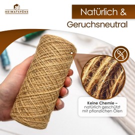 Heimatspäne Jute Twine 100 m - Tear-Resistant Natural Yarn for Crafts, Garden and as a Sturdy Parcel Cord