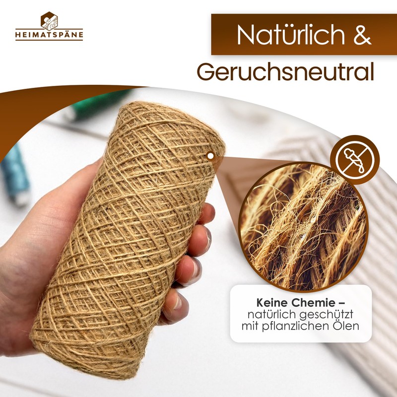 Heimatspäne Jute Twine 100 m - Tear-Resistant Natural Yarn for