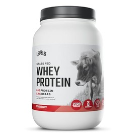 Levels Grass Fed Whey Protein Powder, No Artificials, 24G of Protein, Strawberry, 2LB