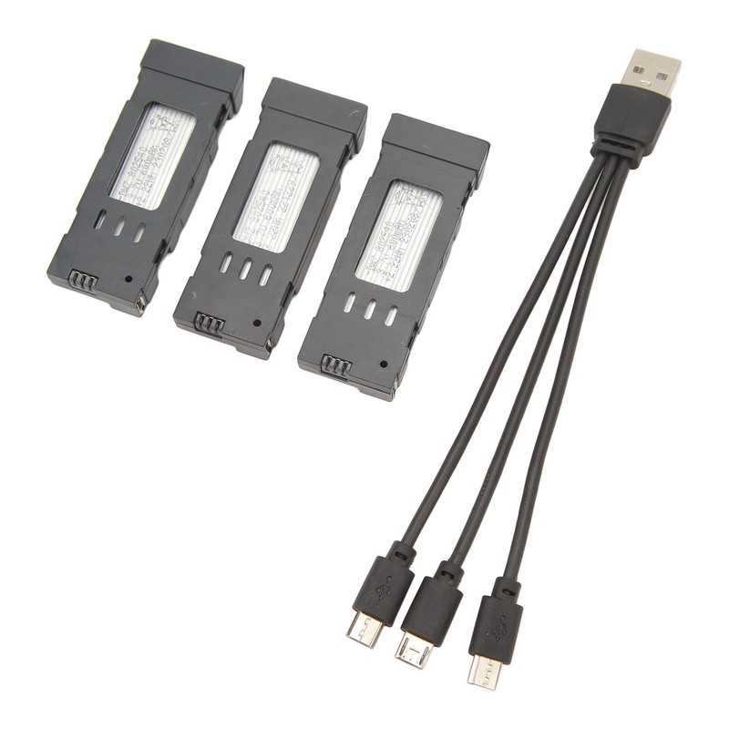 3pcs RC Plane Lithium Battery With 3 In 1 Charging