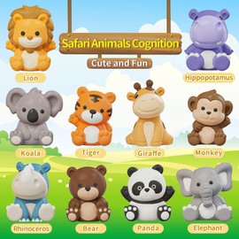 Learning Toy for Toddlers 1 2 3 Year Old, Montessori Educational Counting, Matching & Sorting Sensory Toys, 10 Safari Animals & 10 Zoos, Christmas Birthday Gift for Baby Boy Girl Age 12-18 Months