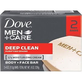 Dove Men+Care Body & Face Bar, Deep Clean 4.25 oz bars, 2 ea (2 Pack)