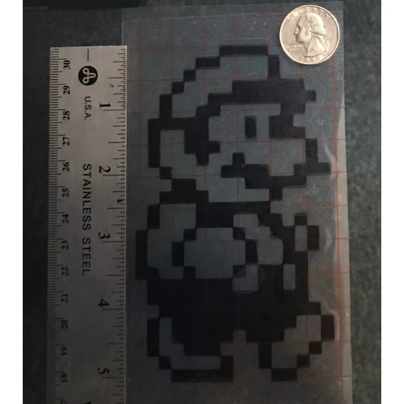 Unbranded Mario 8-bit BLACK vinyl decal NES retro pixel weatherproof