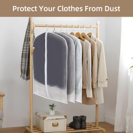 CNMTCCO Transparent Dustproof Suit Covers Set of 6, 60 x 100 cm Dustproof Rain Resistant Suitable for Storage and Protection of Dresses Jackets and Evening Shirts