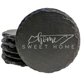 Tennessee Home Sweet Home Coasters - Round Slate - set of 8
