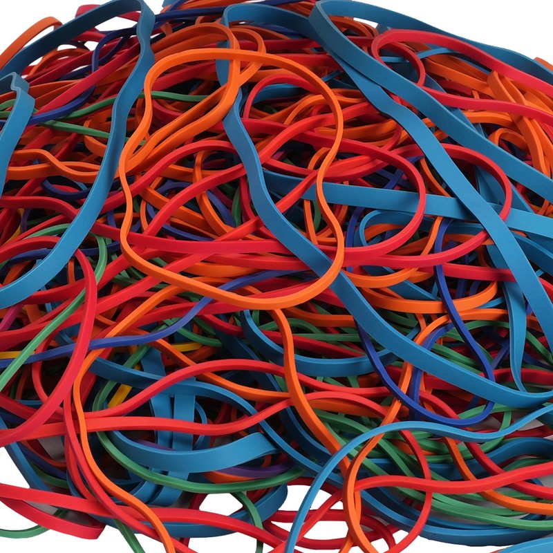 Rubber Bands Assorted Sizes Large 0.5lb Size117A #117B, 8in, 4-4/5"