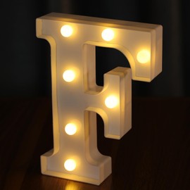 Light Up Letters, Led Letters Lights 26 Alphabet, Decorative Lighted Letters, Battery Powered Led Marquee Light Up Letters for Party, Bar, Night Light, Home Decor(Letter F)
