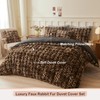 LIFEREVO Cheetah Print Soft Faux Rabbit Fur Duvet Cover Set