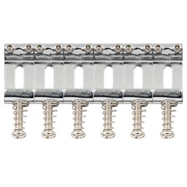 Musiclily Pro 10.8mm Steel Vintage Style Guitar Tremolo Bridge Saddles for Strat Stratocaster Electric Guitar, Chrome (Set of 6)