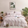 CLOTHKNOW Pink White Plaid Queen Sheet Set 4Pcs Grid Bedding