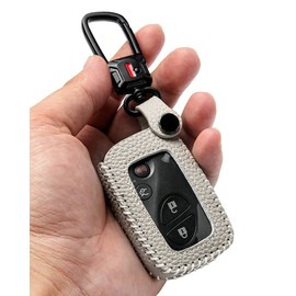 YONUFI for Lexus Key Fob Cover with Keychain Leather Remote Car Smart Key Case Holder for RX350 RX450h CT200H IS250 LS460 GX460 GS300 IS350 GS350 ES350 GS430 LS600h LX570 GS450h ISC (Gray)
