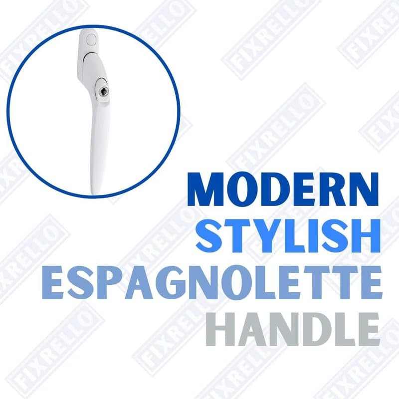 Fixrello 1 x PVC Window Handles for uPVC Windows White