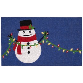 Liora Manne Natura Outdoor Machine Made Coir Outdoor Mat - Traditional Graphic Casual Nature Colorful (Frosty and Bright Navy) (1'6" x 2'6")