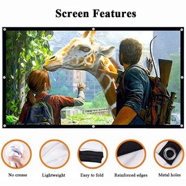 YiYunTE Projector Screen 72 Inch, Portable Foldable Projector Screen for Indoor Outdoor, 16:9 HD 4K Projection Screen for School Home Movies Theatre Cinema Office Party