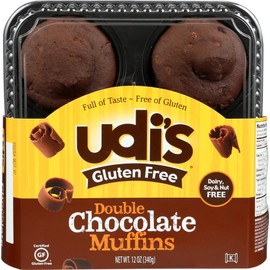 Udi's Gluten Free Double Chocolate Muffins (1 Case)