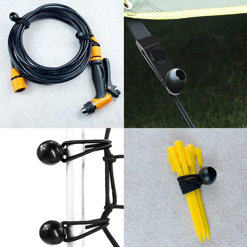 BluVast Rubber Tensioner with Ball 25 Pieces 23 cm Black