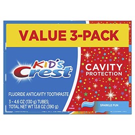 Crest Kid's - Pasta de dientes con protección contra las caries para niños y niños pequeños a partir de 2 años, sabor Sparkle Fun, 4.6 onzas (paquete 