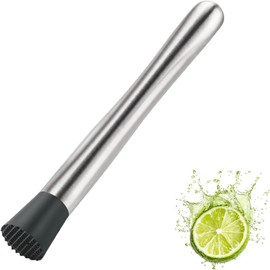 10" Stainless Steel Muddler for Cocktail Lemonade Ice Crusher lemon Fruit Smasher for Drinks- Bartender Bar Tool Accessory for Mojito, Old Fashioned