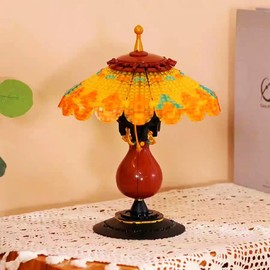 ENHANA Retro Table Lamp Toy Building Set, Home Décor Accessory for Adults, Building Blocks Set for Couples, Ideas Gift for Mother's Day Decoration 804 Pieces (Mini Building Blocks)