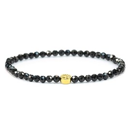 LAKADA Genuine Gemstone Bracelet with Faceted 4 mm Beads and Stainless Steel Tree of Life Healing Stone Protective Stone Bracelet Lucky Charm Talisman Gift, Gemstone, Faceted gemstone