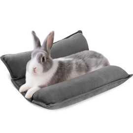 Tierecare Rabbit Bed, Washable Bunny Pillow, Reversible Lounger Pad, Soft Small Animal Bedding, Stress Relief Pet Mat for Kittens, Guinea Pigs, Puppies