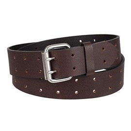 Dickies Men's Leather Double Prong Belt, Brown, Medium (34-36)
