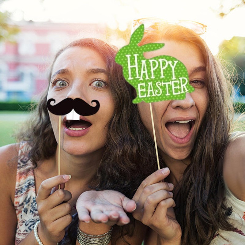 DALAETUS 25 Pcs Easter Photo Booth Props Set, Easter Party
