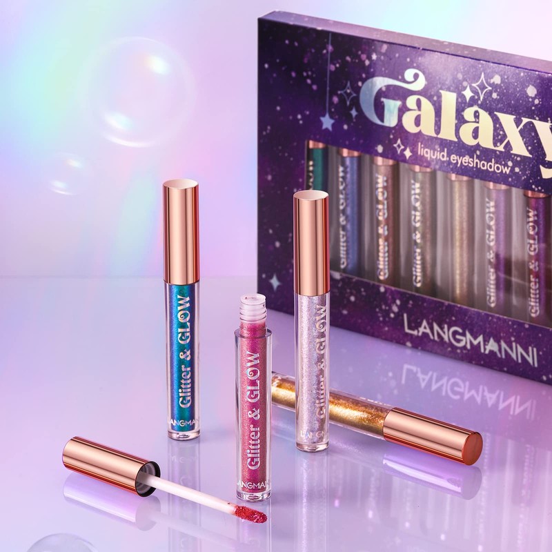 10 Pcs Liquid Glitter Eyeshadow Metallic Shimmer Glitter Eyeshadow Sweatproof