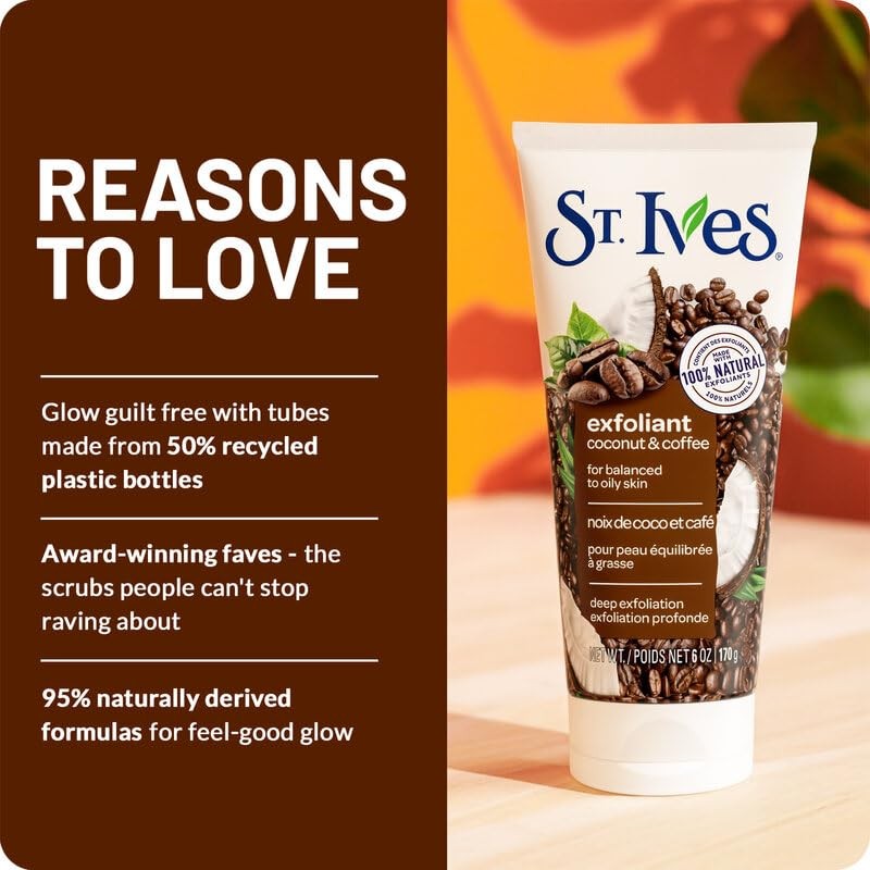 St. Ives Rise & Energize Coconut & Coffee Scrub, 6