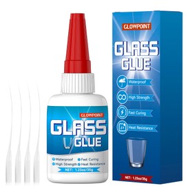Glowpoint Glass Glue, 35g Ultra Strong Clear, Waterproof & Fast, Curing Adhesive for Glass Repair, Mirror, Crystal, Jewelry, and More