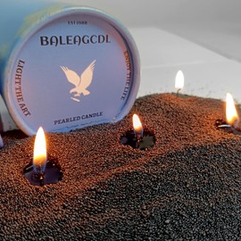 FLAMMUL Ink Aloes Sand Candles Sandalwood Scented Refillable Wax Lasts Up to 120 Hours 18 Oz Black Pearled Candle with 30 Wicks - Smooth and Clean Burning for Candle Making