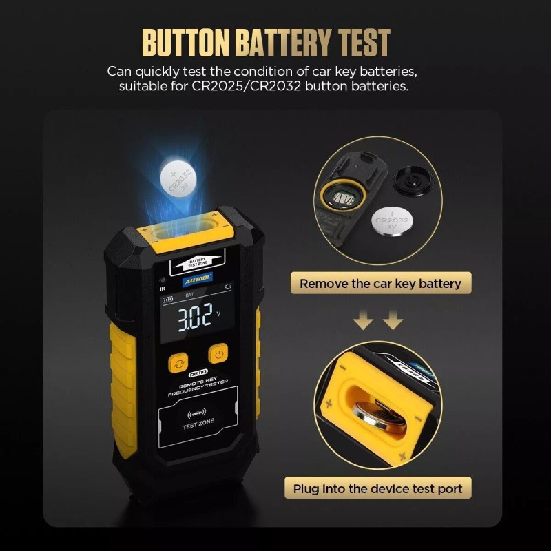 AUTOOL Remote Key Frequency Tester 315/433/868/902MHZ Digital Infrared Signal Detector