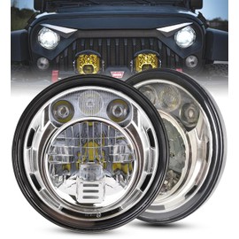 HENGTUAUTO 7 inch Round LED Headlights Hi/Low Beam Plug and Play Compatible with Wrangler JK TJ CJ 1997-2017 Rubicon Sahara