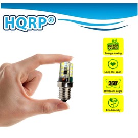 HQRP 2-Pack E14 Base 64 SMD3014 LED Bulb AC 110V Cool White for Indoor Lighting, Microwave, Kitchen, Fronts, Lamps, Refrigerators