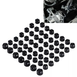 Unbranded Gloss Black Diamond Cut Engine Bolt Cap Set For Harley Road Glide FLHX FLHT FLHR