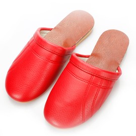 Men's Leather Slippers Faux Leather Slippers for women Scuff Slippers Minimalist Mules Easy to clean Colsed toes House Non-slip Shoes for Office Home Bedroom Living Room kitchen room Guests Visitor