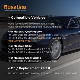 Buxatina 980156007 4 PCS Rear Brake Pads Set for Maserati Quattroporte S/Sport GT 2007-2022, for Maserati Ghibli S Q4 2014-2022, for Maserati GranTurismo S 2008-2018 (for 4 Piston Rear Calipers)