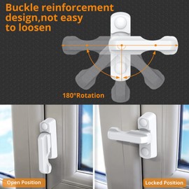 Neoteck Sash Jammer 8PCS Sash Jammer White Strong Zinc Cast Alloy Extra Security Locks Sash Blocker Jammer for Various UPVC/PVC Doors and Windows and Home Security