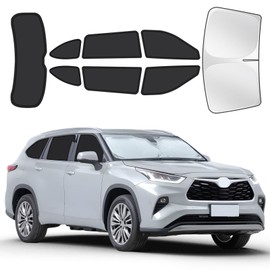for Toyota Highlander 2020-2025 Car Window Shades, 8pcs Privacy Sun Shade Set for Front Windshield Side and Rear Windows, Full Window Covers Keeps Vehicle Cool for Camping Napping