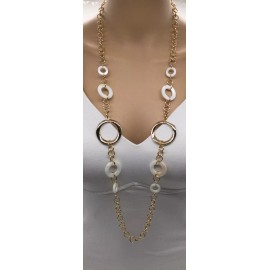 Chico's Cream / Gold Statement Necklace NWTS