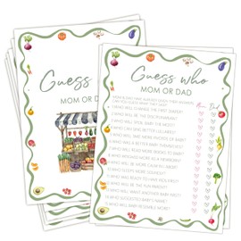 HandEasy Baby Shower Family Feud Game Cards, Fun Baby Shower Games and Activities, Locally Grown Farmers Market Themed Party Decorations Supplies, 5”x7“ -25 Pcs -05